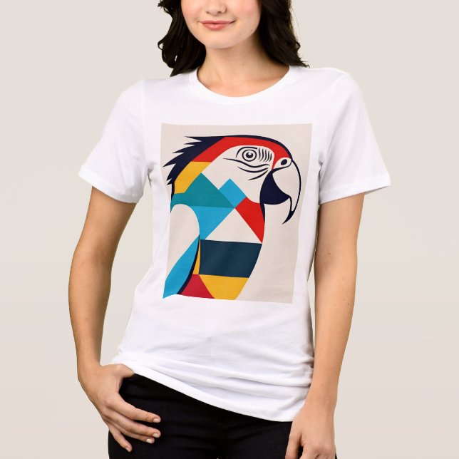 Geometric Block Parrot Tee (Framsida)
