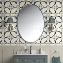 Geometric Blommigt Elegance - Grått, Cream - Moder