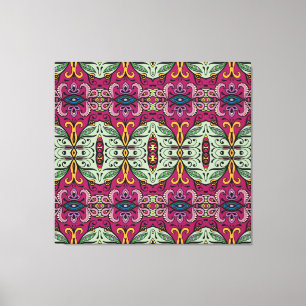 Geometric Blommigt Tribal Ethnic Doodle Canvastryck