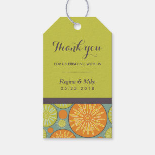 Geometric Blommönster Wedding Favor Gift-Märkre Presentetikett