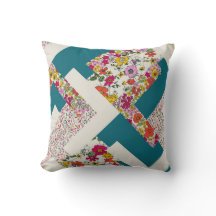 Geometric Bloom - Modern Blommigt Dekorativ kudde