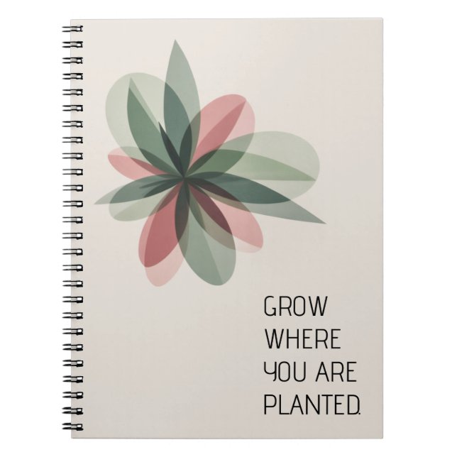 Geometric Bloom Modern Cover Art Anteckningsbok (Framsidan)