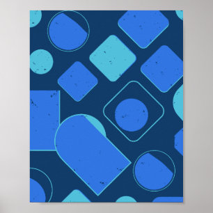 Geometric Blue Abstract Design Poster