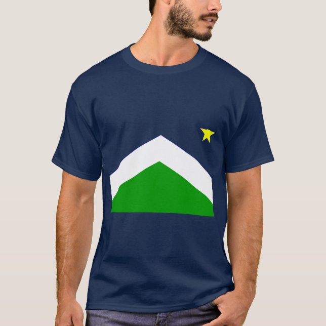 Geometric Blue and Grönt Seward Alaska Flagga Sewa T Shirt (Framsida)