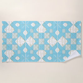 Geometric Blue and White Mönster