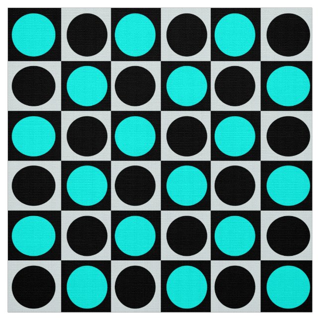 Geometric Blue Black Dots Tyg (Provkarta)