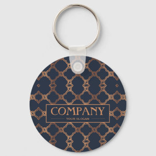 Geometric Blue Company Namn Nyckelring