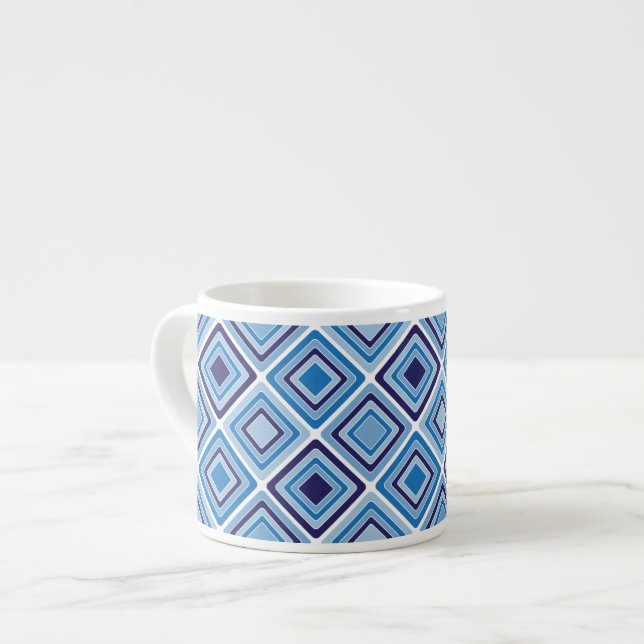 Geometric Blue Espresso Mugg Espressomugg (Framsida vänster)