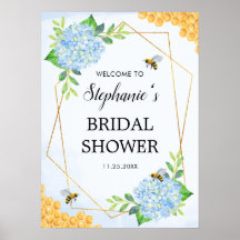 Geometric Blue Hydrangea honey Bee Möhippa