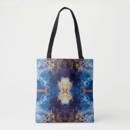 Geometric Blue Lila Brown Art Tygkasse