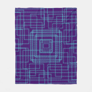Geometric blue mönster fleecefilt