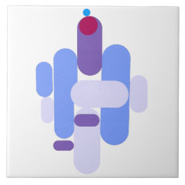 GeoMetric Blue Mönster Kakelplatta