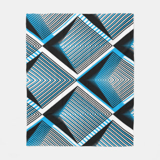 Geometric Blue Rand: Bright Vintage Overlay Fleecefilt