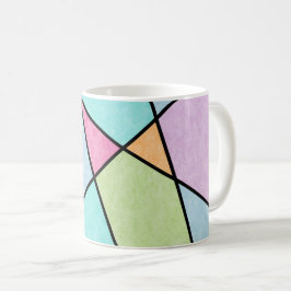 Geometric Blue rosa lilac, frostig, pastelliserad  Kaffemugg