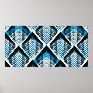 Geometric blue stripy overlay seamless mönster, br poster