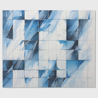 Geometric Blue Wrapping Paper Presentpapper