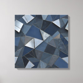 Geometric Blues Abstrakt Tile Mosaic Canvastryck