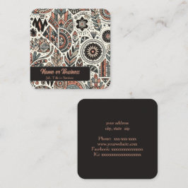 Geometric boho fyrkantigt visitkort
