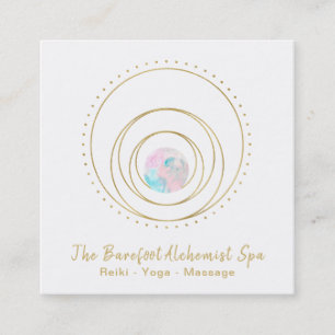*~* Geometric Boho Mandala Guld Helig geometri Fyrkantigt Visitkort
