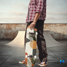 Geometric Boho Skateboard - Earthy Minimalist Löv