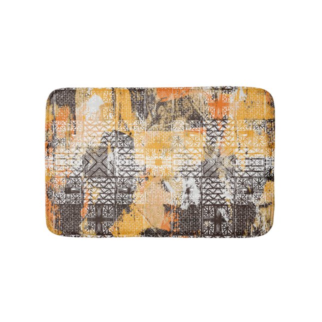 Geometric Boho Tribal Distress Mönster Badrumsmatta (Framsidan)