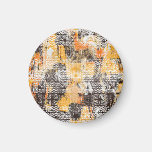 Geometric Boho Tribal Distress Mönster Magnet