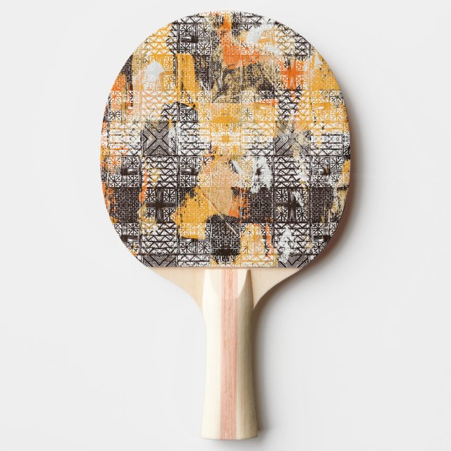 Geometric Boho Tribal Distress Mönster Pingisracket (Framsidan)