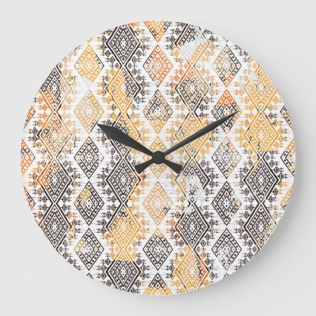 Geometric Boho Tribal: Distress Mönster. Stor Klocka (Framsida)