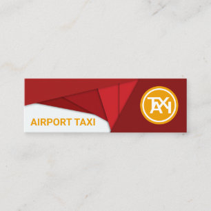 Geometric Bold Red Abstrakt Airplane Airport Taxi Mini Visitkort