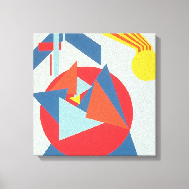 Geometric Bold Yellow Sunburst Canvas Print (Framsida)