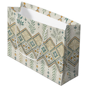 Geometric Botanical Folk Art Seamless Mönster