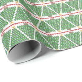 Geometric Bow Christmas Tree Wrapping Paper Presentpapper