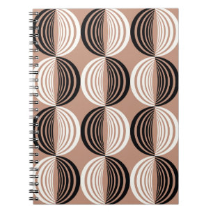 Geometric Brown Circles Sömlös design Anteckningsbok