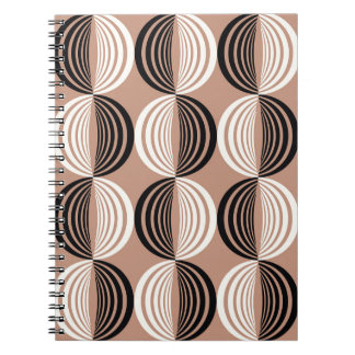 Geometric Brown Circles Sömlös design Anteckningsbok