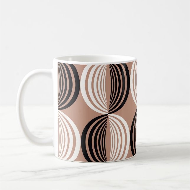 Geometric Brown Circles Sömlös design Kaffemugg (Vänster)