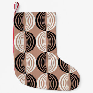 Geometric Brown Circles Sömlös design Liten Julstrumpa
