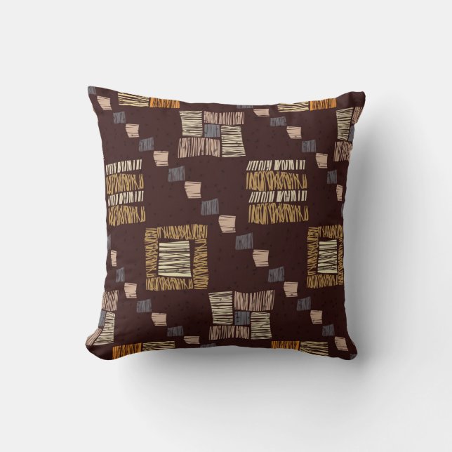 Geometric Brown Ethnic Tribal Background Kudde (Framsida)
