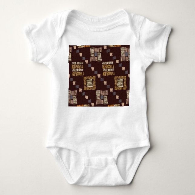 Geometric Brown Ethnic Tribal Background T Shirt (Framsida)