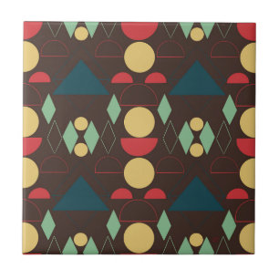 Geometric Brown i mitten av Modet Kakelplatta