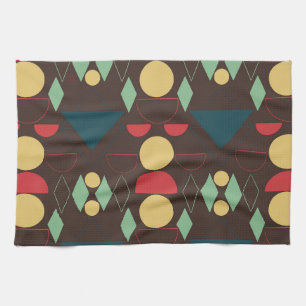 Geometric Brown i mitten av Modet Kökshandduk