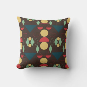 Geometric Brown i mitten av Modet Kudde