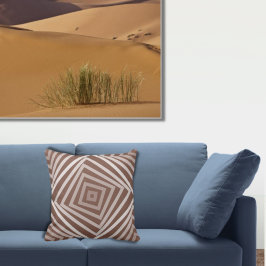 Geometric Brown Nested Box Spiral Mönster Kudde