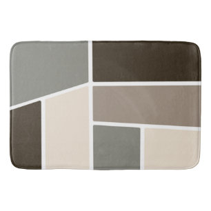 Geometric Brown, Taupe, Grått och Ivory Badrumsmatta