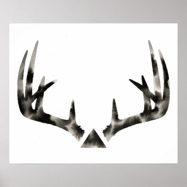 Geometric Buck Antler Watercolor Poster (Framsidan)