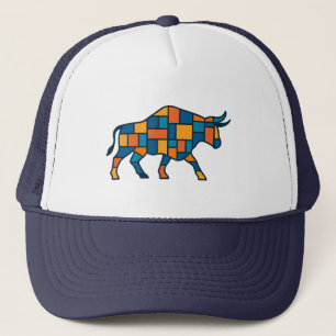 Geometric Bull Art - Bull City Mosaic Animal Keps