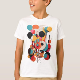 Geometric Canvas: Abstrakt Linjer & Circles Kids T Shirt