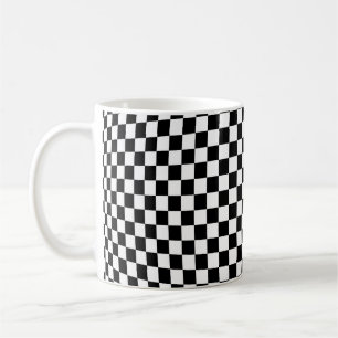 Geometric Checkered Illusion: Vintage Artistry. Kaffemugg