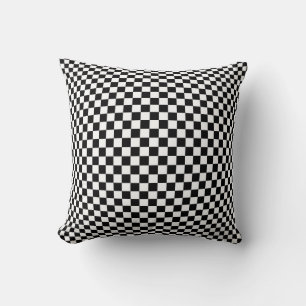 Geometric Checkered Illusion: Vintage Artistry. Kudde