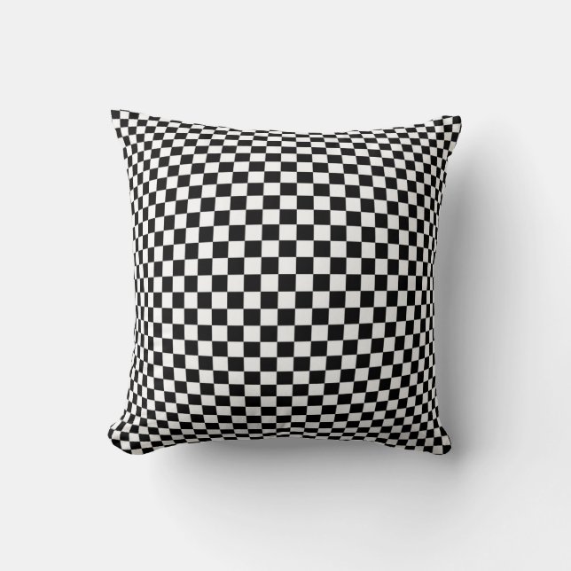 Geometric Checkered Illusion: Vintage Artistry. Kudde (Framsida)