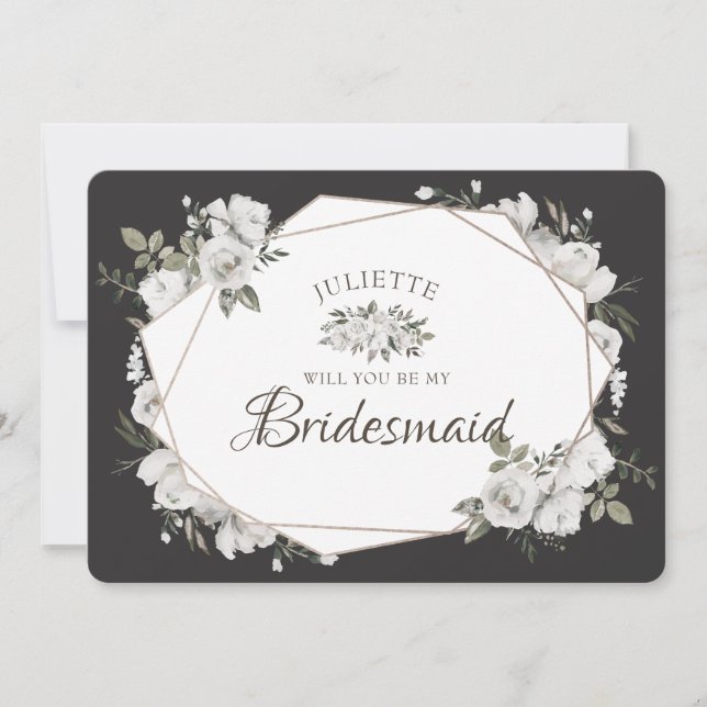 Geometric Cherish BE Be My Bridesmaid Frieri Card (Framsida)